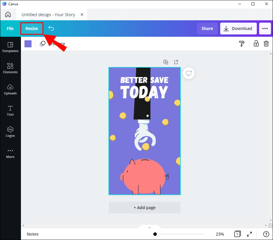 3 61 كيفية التغيير إلى الوضع الأفقي في Canva