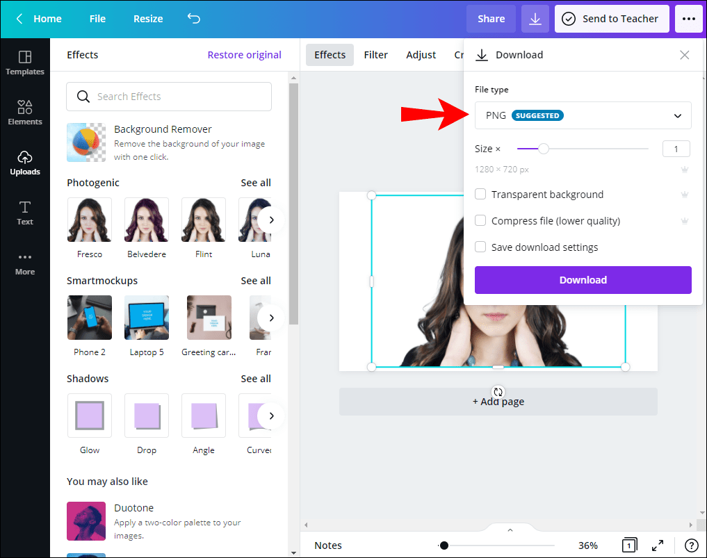 كيفية جعل الخلفية شفافة في Canva 4 5 40 كيفية جعل الخلفية شفافة في Canva