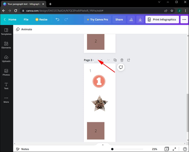 Adding Shapes 11 كيفية إضافة أرقام الصفحات في Canva