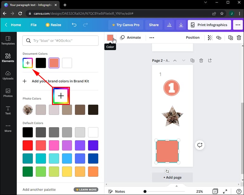 Adding Shapes 6 كيفية إضافة أرقام الصفحات في Canva