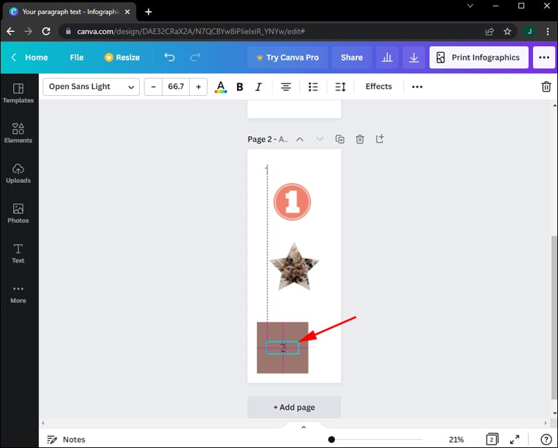 Adding Shapes 9 كيفية إضافة أرقام الصفحات في Canva