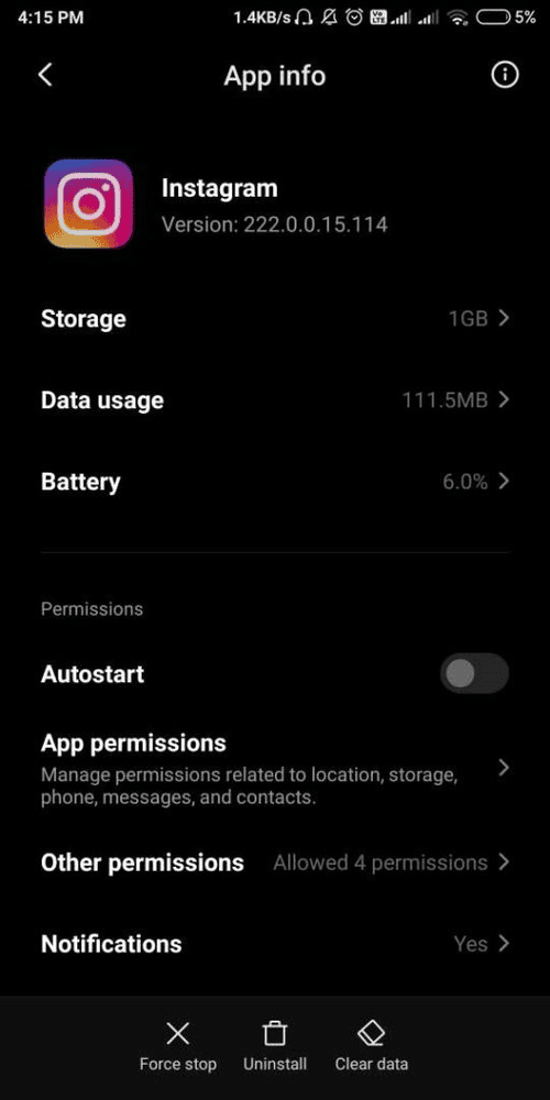 فلاتر انستقرام لا تعمل؟ إليك الحل 2 أعد تشغيل انستقرام مرة أخرى وحاول استخدام الفلتر الذي تريده.