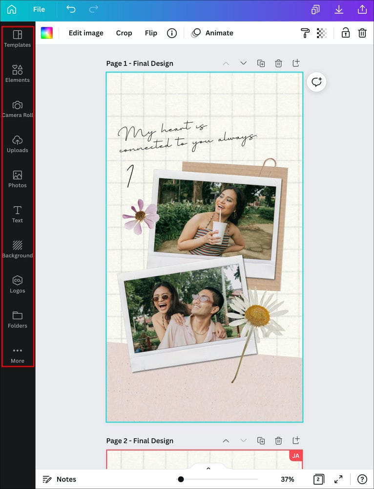 How to Add Page Numbers in Canva on an iPad 3 كيفية إضافة أرقام الصفحات في Canva