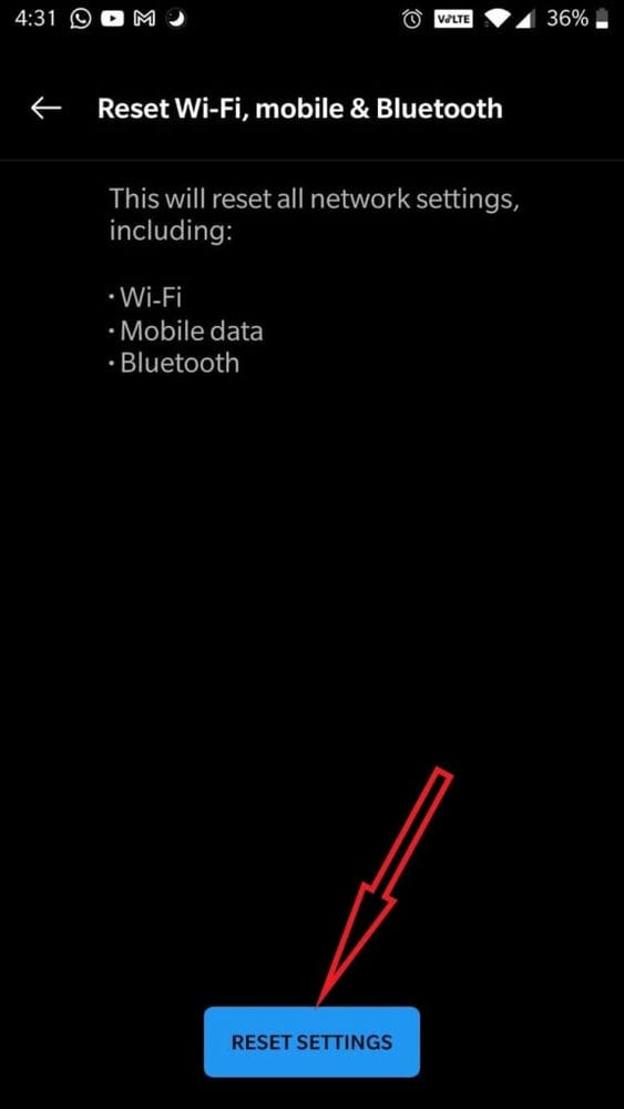 6 طرق لإيقاف تشغيل بلوتوث تلقائيًا على Android 13 Reset setting button min 6 طرق لإيقاف تشغيل بلوتوث تلقائيًا على Android