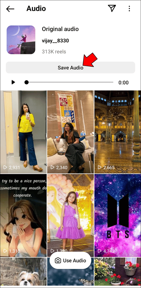 حل مشكلة عدم توفر الأغنية في انستقرام ريلز 8 Saving Other Users Audio 3 حل مشكلة عدم توفر الأغنية في انستقرام ريلز