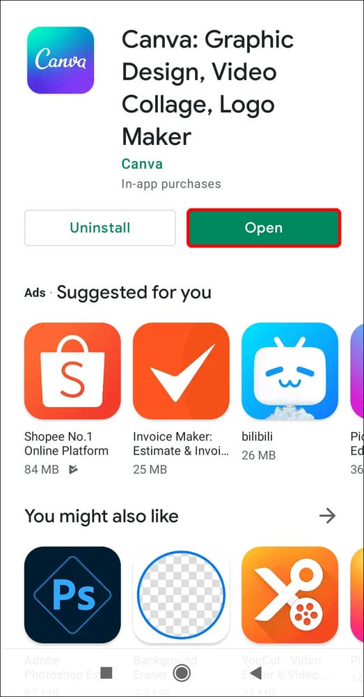 Screenshot 2021 05 13 08 54 52 091 com.android.vending كيفية إضافة رابط في Canva