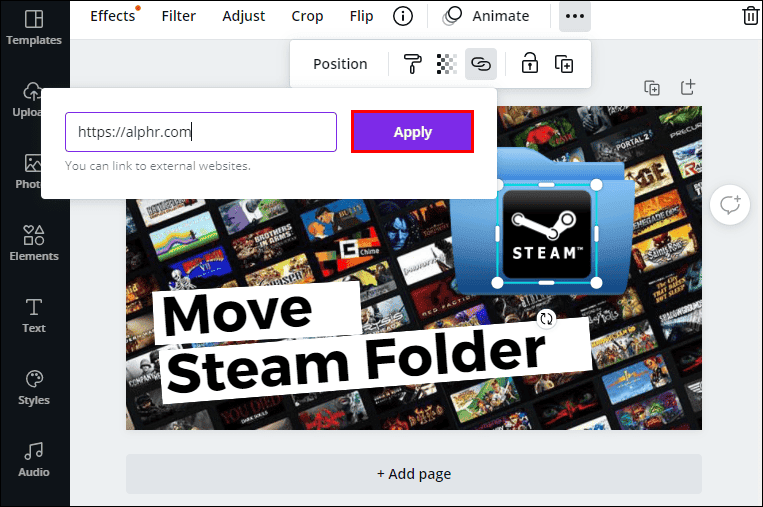 Screenshot 4 4 كيفية إضافة رابط في Canva