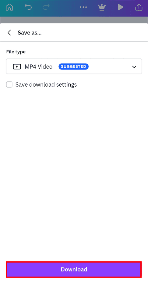 and down2 كيفية إزالة الصوت من الفيديو في Canva