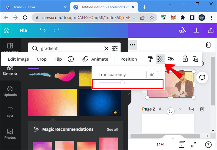 final12 كيفية عمل خلفية متدرجة الألوان في Canva