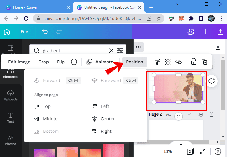 final13 كيفية عمل خلفية متدرجة الألوان في Canva