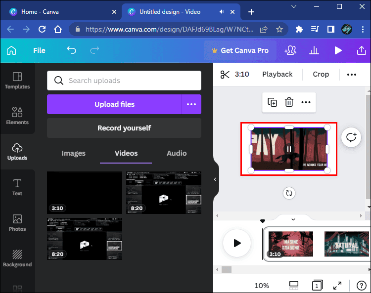 hold and drag1 كيفية إزالة الصوت من الفيديو في Canva
