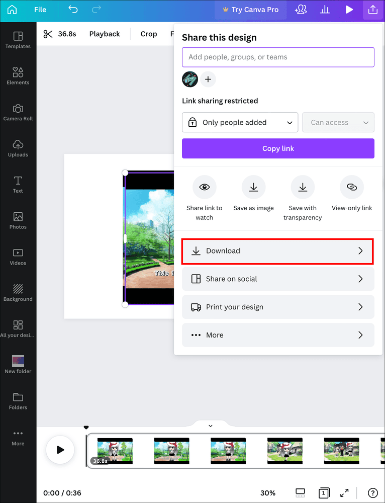 idownload كيفية إزالة الصوت من الفيديو في Canva