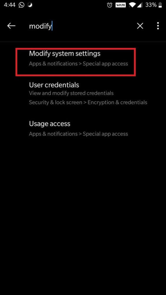 6 طرق لإيقاف تشغيل بلوتوث تلقائيًا على Android 14 modify system setting min 6 طرق لإيقاف تشغيل بلوتوث تلقائيًا على Android