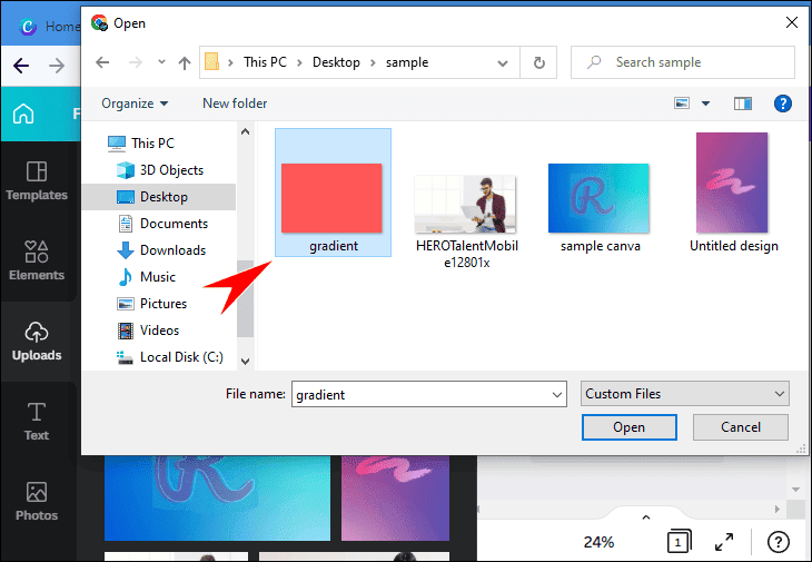p5 1 كيفية عمل خلفية متدرجة الألوان في Canva