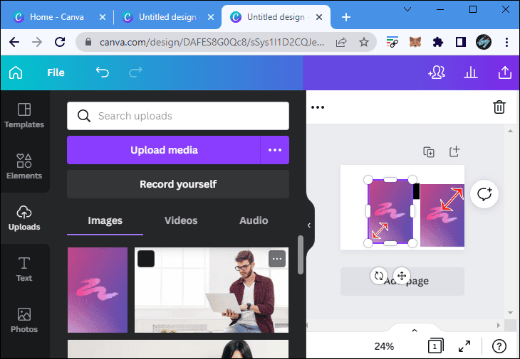 r8 كيفية عمل خلفية متدرجة الألوان في Canva