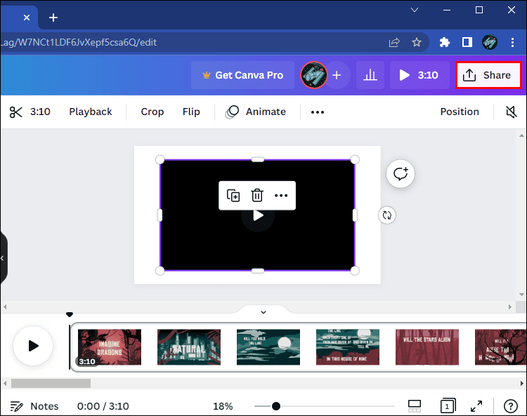 share1 1 كيفية إزالة الصوت من الفيديو في Canva