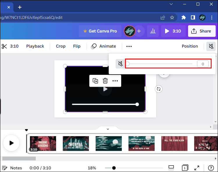 slider1 1 كيفية إزالة الصوت من الفيديو في Canva