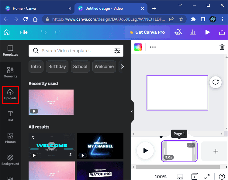 uploads1 كيفية إزالة الصوت من الفيديو في Canva