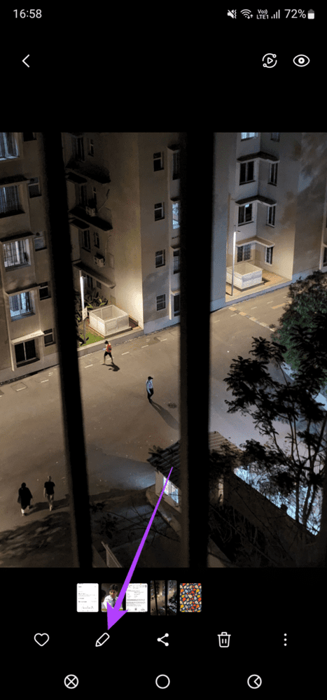 طريقة استخدام ممحاة العناصر من الصور على جوال سامسونج 2 زر التحرير في المعرض