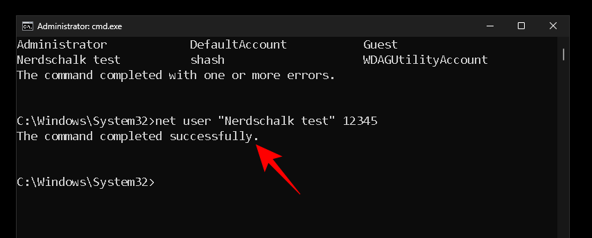 reset password with cmd win 11 23 كيفية إعادة تعيين كلمة مرور مسؤول ويندوز 11 باستخدام موجه الأوامر (CMD)