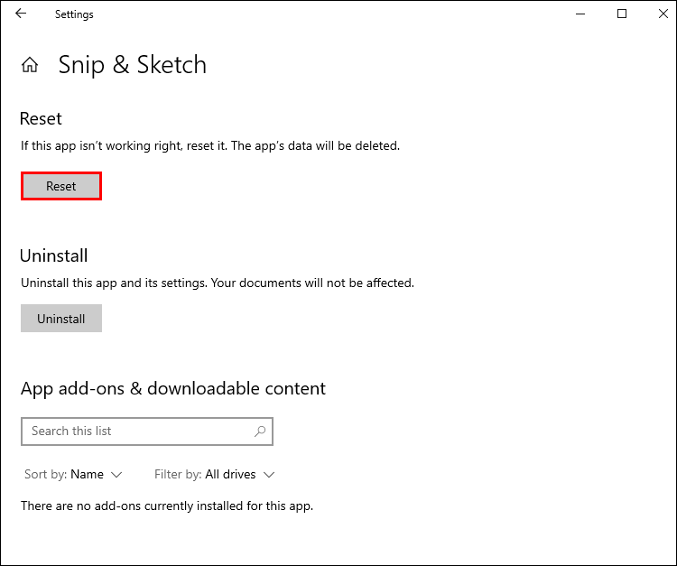 reset1 2 Comment réparer la touche Shift S de Windows qui ne fonctionne pas