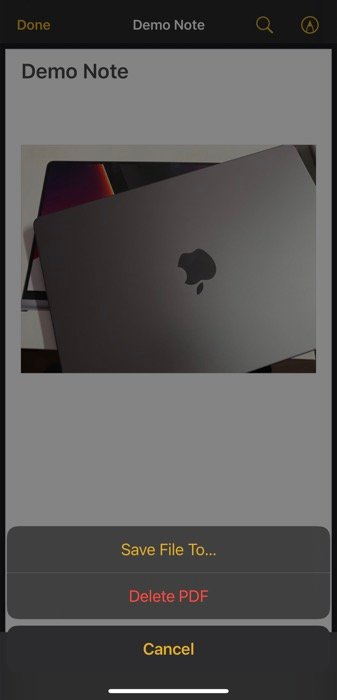 save note as PDF 1 Doğrudan not yaratmak için notları yükseltin: Apple Notes