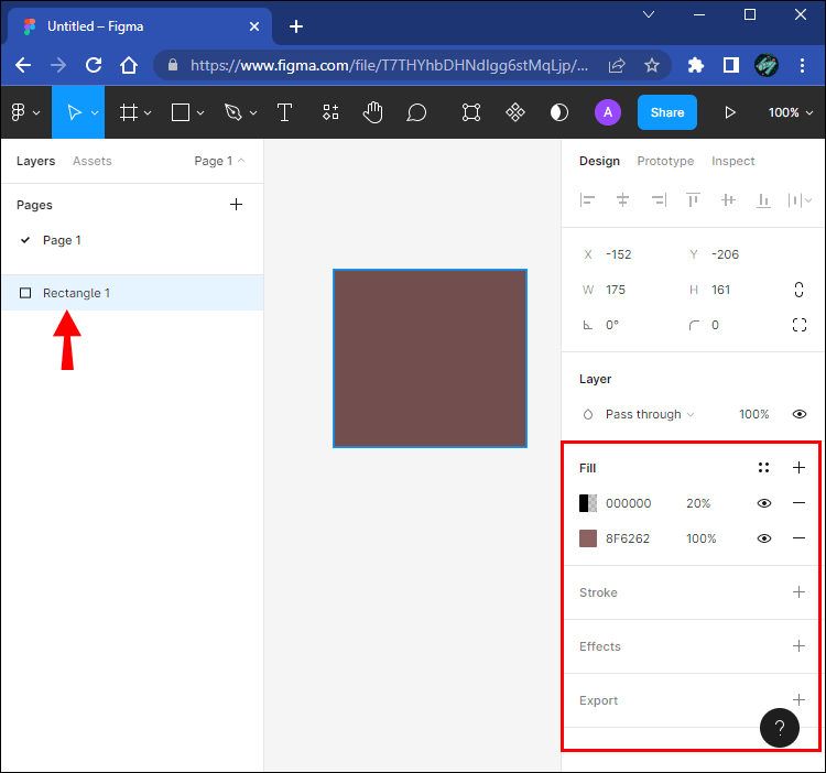select layer1 1 Comment changer la couleur de l'arrière-plan dans Figma