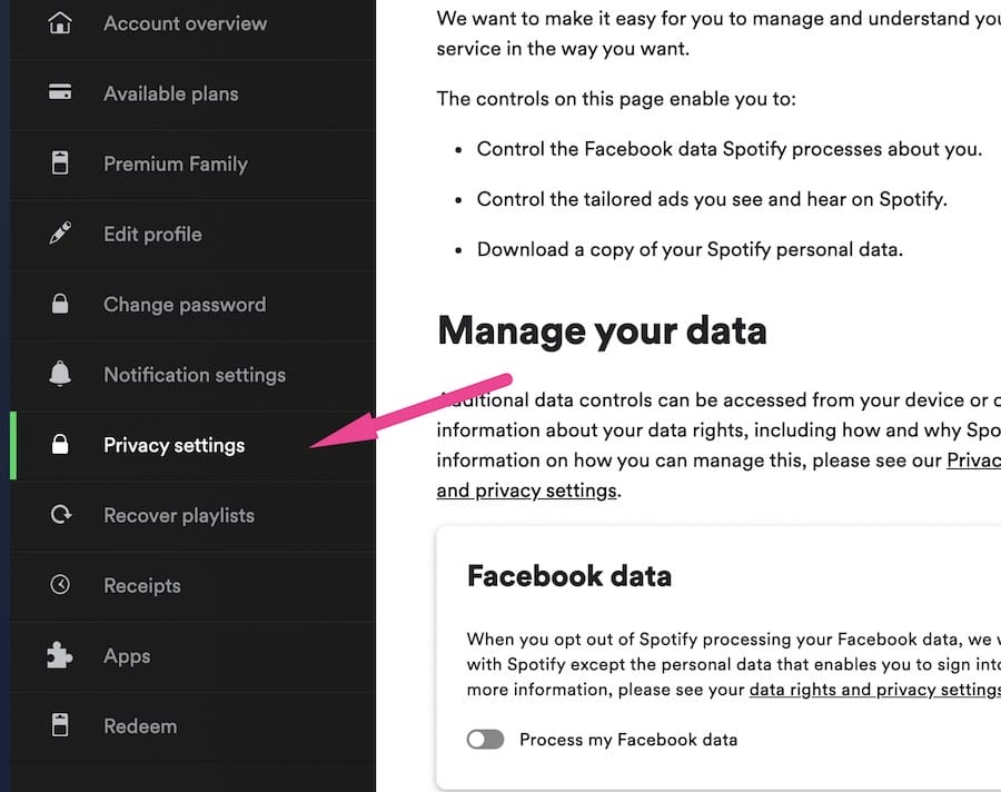 Comment voir et effacer l'historique d'écoute de Spotify 4 spotify privacy settings request history 1 Comment voir et effacer l'historique d'écoute de Spotify