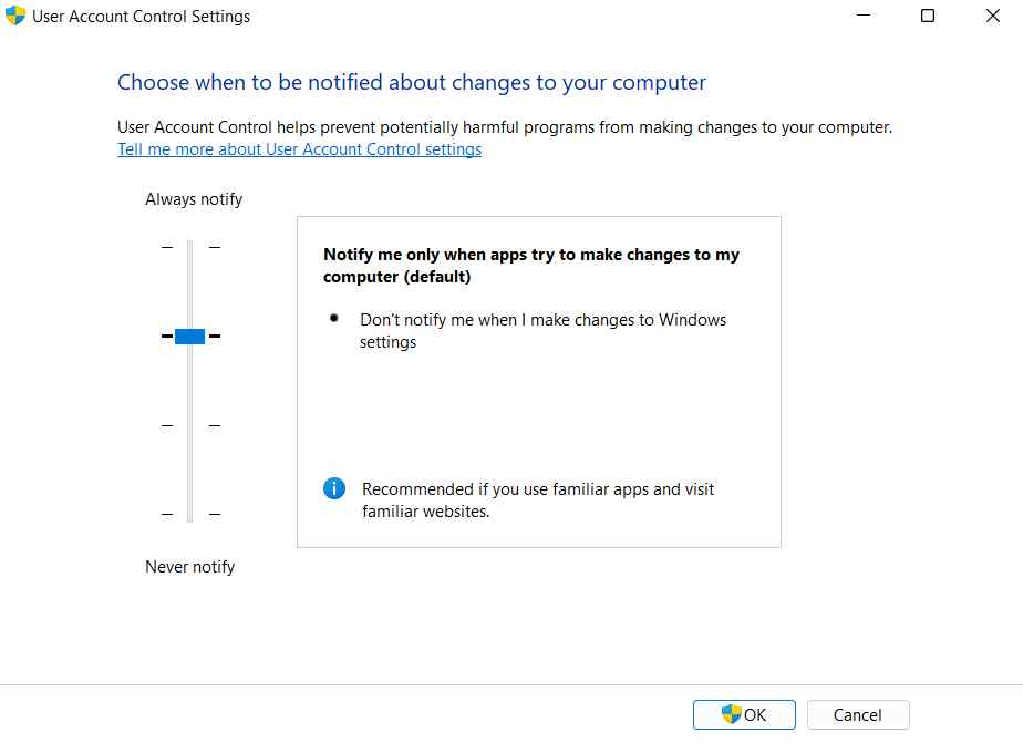 Exécuter en tant qu'administrateur ne fonctionne pas sous Windows 11 6 user-account-control