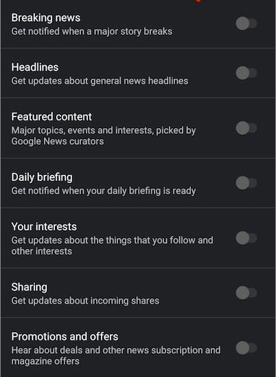 طريقة تفعيل أخبار جوجل وإدارة الإشعارات 9 طريقة إدارة إشعارات أخبار جوجل