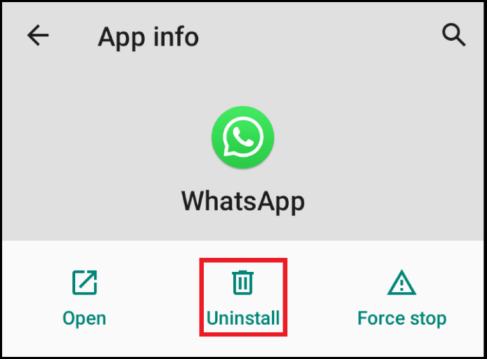 Reinstall WhatsApp without Losing your Data 9 Desinstala WhatsApp a través de la configuración de tu dispositivo