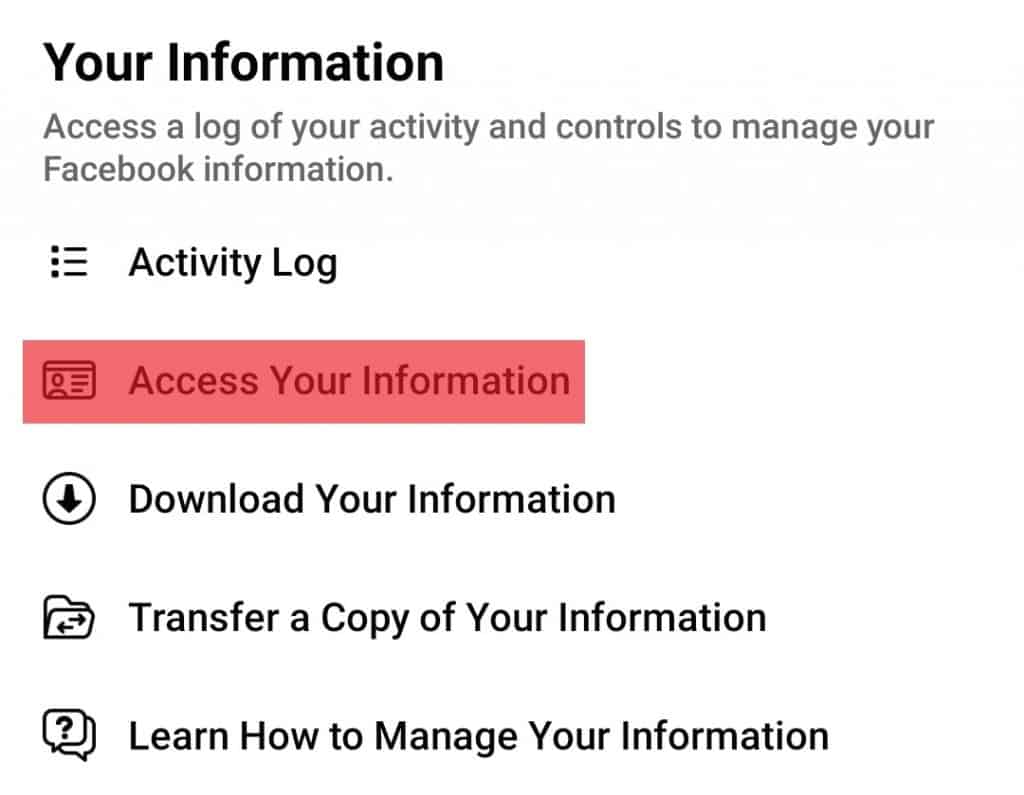 Access Your Information 