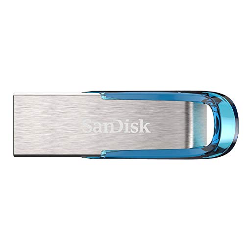 SanDisk Ultra Flair 32 Go Clé USB 3.0 , dotée d'un corps épuré en métal durable et d'une vitesse de lecture maximale de 150 Mo/s - Bleue